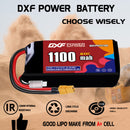 DXF 1100mAh 2S 60C 7.6V Lipo Battery Pack for FPV LiPo Battery