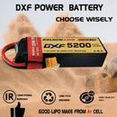 DXF Lipo Battery 2S 7.4V 5200mAh 100C Graphene Softcase with EC5 / T / TRX / XT60 / XT90 / XT150 / Q8s Plug for RC 1/8 1/10 Buggy Truck Car Off-Road Drone