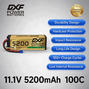 DXF GOLD Series 3S 11.1V 5200mAh 100C Graphene Hardcase LiPo Battery with EC5 Plug for 1/8 1/10 RC Car Truck (1-6 Pack)