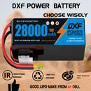 DXF SEMI-SOLID 14S 53.9V 28000mAh 15C Soft Case LiPo Battery with 8AWG Wire for Toy Cars, Boats, UAVs & Drones (1-6 Pack)