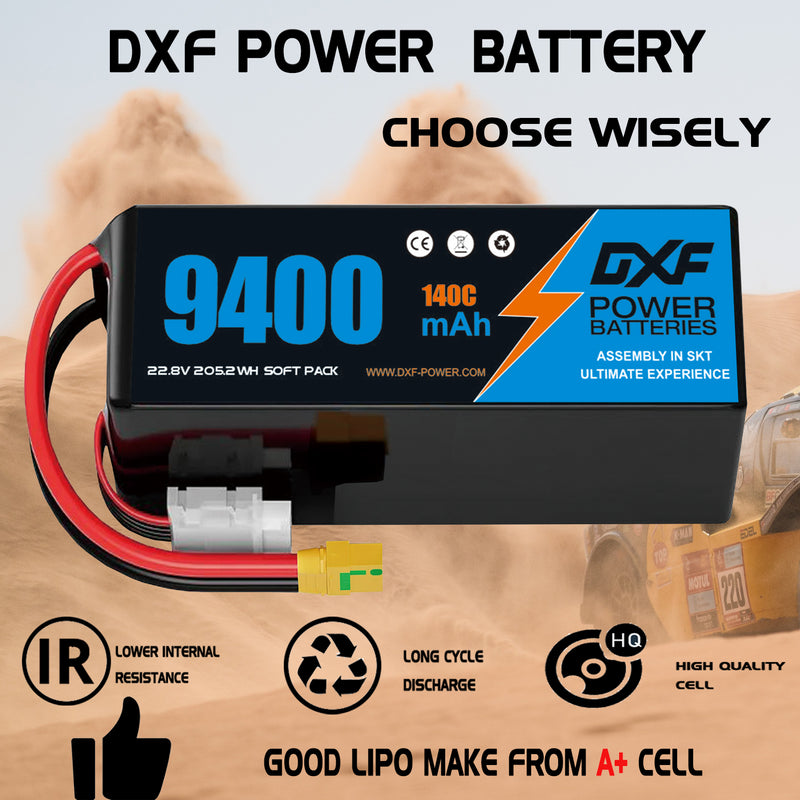 (CN)DXF 6S Lipo Battery 22.8V 100C 9400mAh Soft Case Battery  for Drone UAV FPV Car Truck Tank RC Buggy Truggy Racing Hobby