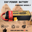 (CN)DXF 4S Lipo Battery 14.8V 150C 4200mAh Soft Case Battery with EC5 XT90 Connector for Car Truck Tank RC Buggy Truggy Racing Hobby