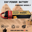 (CN)DXF 2S Lipo Battery 7.4V 150C 4500mAh Soft Case Battery with EC5 XT90 Connector for Car Truck Tank RC Buggy Truggy Racing Hobby