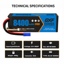 DXF 3S LiPo Battery 8400mAh 120C 11.1V EC5 Hardcase - Blue Series Graphene Battery for RC Buggy Truck Racing