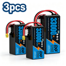 DXF SEMI-SOLID 12S 44.4V 33000mAh 5C Soft Case LiPo Battery with 8AWG Wire for Toy Cars, Boats, UAVs & Drones (1-6 Pack)