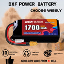 DXF 1700mAh 2S 60C 7.6V Lipo Battery Pack for FPV LiPo Battery