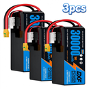 DXF SEMI-SOLID 14S 51.8V 30000mAh 5C Soft Case LiPo Battery with 8AWG Wire for Toy Cars, Boats, UAVs & Drones (1-6 Pack)