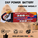 DXF 6S 22.8V 380mAh 90C LiPo Battery for FPV Micro Drones (PH2.0 / JST / XT30 / SM / XT60 / EC5 / XT90 Options)