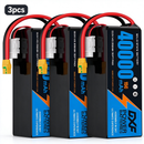 DXF SEMI-SOLID 14S 53.9V 40000mAh 15C Soft Case LiPo Battery with 8AWG Wire for Toy Cars, Boats, UAVs & Drones (1-6 Pack)