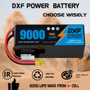 DXF LiPo Battery 6S 22.2V 9000mAh 100C Graphene Softcase Blue with EC5 / T / TRX / XT60 / XT90 / XT150 / Q8s Plug for RC 1/8 1/10 Buggy Truck Car Off-Road Drone