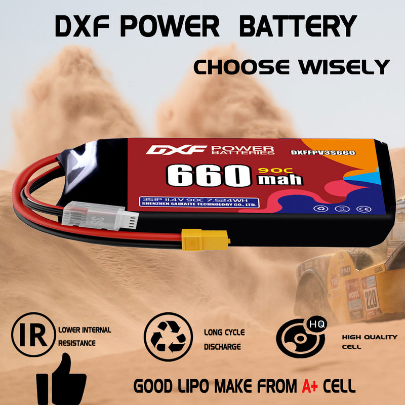 DXF 660mAh 3S 90C 11.4V Lipo Battery Pack for FPV LiPo Battery