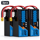 DXF SEMI-SOLID 12S 46.2V 100000mAh 15C Soft Case LiPo Battery with 8AWG Wire for Toy Cars, Boats, UAVs & Drones (1-6 Pack)