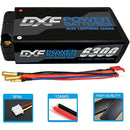 (ES)DXF Lipo Battery 2S 7.6V 6300mAh 130C/260C Shorty 5MM Hardcase Battery Graphene Battery for Rc Truck Drone 1/10 1/8 Scale Traxxas Slash 4x4 RC Car Buggy truggy