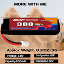 DXF 300mAh 1S 80C 3.8V Lipo Battery Pack for FPV LiPo Battery