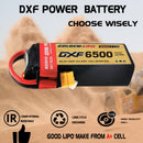 DXF Lipo Battery 6S 22.2V 6500mAh 100C Graphene Softcase with EC5 / T / TRX / XT60 / XT90 / XT150 / Q8s Plug for RC 1/8 1/10 Buggy Truck Car Off-Road Drone