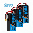 DXF SEMI-SOLID 12S 44.4V 23000mAh 10C Soft Case LiPo Battery with 8AWG Wire for Toy Cars, Boats, UAVs & Drones (1-6 Pack)