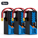 DXF SEMI-SOLID 12S 46.2V 36000mAh 15C Soft Case LiPo Battery with 8AWG Wire for Toy Cars, Boats, UAVs & Drones (1-6 Pack)