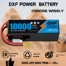 DXF LiPo Battery 6S HV 22.8V 10000mAh 120C Graphene Softcase Blue with EC5 / T / TRX / XT60 / XT90 / XT150 / Q8s Plug for RC 1/8 1/10 Buggy Truck Car Off-Road Drone