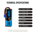 DXF 4S 14.8V 5200mAh 80C BLUE Series Graphene LiPo Hardcase Battery with 10AWG EC5 Plug for 1/8 1/10 RC Car Truck Boat Drone (1-6 Pack Available)