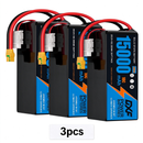 DXF 6S 22.2V 15000mAh 10C Soft Case LiPo Battery with 8AWG Wire for UAVs & Drones (1-6 Pack)