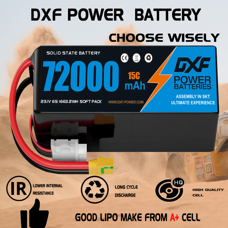(CN)DXF 6S Lipo Battery 23.1V 15C 72000mAh Soft Case Battery  for Drone UAV FPV Car Truck Tank RC Buggy Truggy Racing Hobby