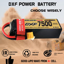 (CN)DXF 6S Lipo Battery 22.8V 150C 7500mAh Soft Case Battery with EC5 XT90 Connector for Car Truck Tank RC Buggy Truggy Racing Hobby