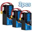 DXF SEMI-SOLID 14S 51.8V 66000mAh 10C Soft Case LiPo Battery with 8AWG Wire for Toy Cars, Boats, UAVs & Drones (1-6 Pack)