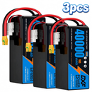 DXF SEMI-SOLID 6S 22.2V 40000mAh 10C Soft Case LiPo Battery with 8AWG Wire for Toy Cars, Boats, UAVs & Drones (1-6 Pack)