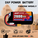 DXF 2600mAh 2S 120C 7.4V Lipo Battery Pack for FPV LiPo Battery