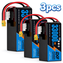 DXF SEMI-SOLID 14S 51.8V 33000mAh 10C Soft Case LiPo Battery with 8AWG Wire for Toy Cars, Boats, UAVs & Drones (1-6 Pack)