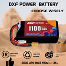 DXF 1100mAh 2S 120C 7.4V Lipo Battery Pack for FPV LiPo Battery