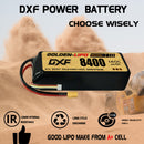 DXF LiPo Battery 3S 11.1V 8400mAh 140C Graphene Softcase with EC5 / T / TRX / XT60 / XT90 / XT150 / Q8s Plug for RC 1/8 1/10 Buggy Truck Car Off-Road Drone