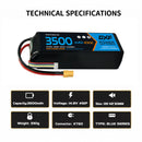 DXF Lipo Battery 4S 14.8V 3500mAh 100C GoldSeries Graphene Softcase with EC5 / T / TRX / XT60 / XT90 / XT150 / Q8s Plug for RC 1/8 1/10 Buggy Truck Car Off-Road Drone