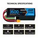 DXF Lipo Battery 6S 22.2V 3500mAh 100C GoldSeries Graphene Softcase with EC5 / T / TRX / XT60 / XT90 / XT150 / Q8s Plug for RC 1/8 1/10 Buggy Truck Car Off-Road Drone