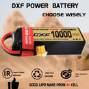 DXF Lipo Battery 6S HV 22.8V 10000mAh 150C GoldSeries Graphene Softcase with EC5 / T / TRX / XT60 / XT90 / XT150 / Q8s Plug for RC 1/8 1/10 Buggy Truck Car Off-Road Drone