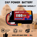 DXF 1100mAh 2S 140C 7.4V Lipo Battery Pack for FPV LiPo Battery