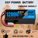 DXF LiPo Battery 6S 22.2V 12000mAh 100C Graphene Softcase Blue with EC5 / T / TRX / XT60 / XT90 / XT150 / Q8s Plug for RC 1/8 1/10 Buggy Truck Car Off-Road Drone