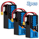 DXF 6S 22.2V 60000mAh 10C Soft Case LiPo Battery with 8AWG Wire for Toy Cars, Boats, UAVs & Drones (1-6 Pack)