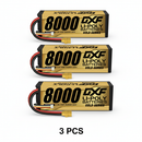 DXF Gold Version 3S HV 11.4V 8000mAh 140C Graphene Hardcase LiPo Battery with XT90 & 10AWG Wire (1-6 Pack)