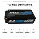 DXF LiPo Battery 2S2P HV 7.6V 6300mAh 130C Graphene Gray with 5mm Bullet / EC5 / T / TRX / XT60 / XT90 / XT150 / Q8s Plug for RC 1/10 1/8 Scale Car Racing