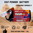 DXF 1550mAh 4S 140C 14.8V Lipo Battery Pack for FPV LiPo Battery