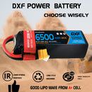 DXF Lipo Battery 5S 18.5V 6500mAh 80C Graphene Softcase with EC5 / T / TRX / XT60 / XT90 / XT150 / Q8s Plug for RC 1/8 1/10 Buggy Truck Car Off-Road Drone