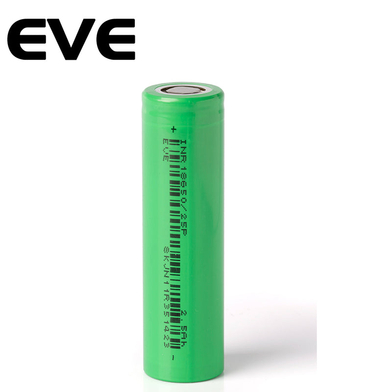 EVE INR18650/25P with 2500mAh max.30A 3.6V - 3.7V Lithium-Ion Battery