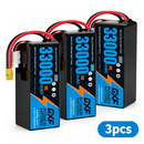 DXF 6S 22.2V 33000mAh 5C Soft Case LiPo Battery with 8AWG Wire for Toy Cars, Boats, UAVs & Drones (1-6 Pack)