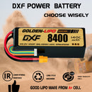 DXF LiPo Battery 6S 22.2V 8400mAh 140C Graphene Softcase with EC5 / T / TRX / XT60 / XT90 / XT150 / Q8s Plug for RC 1/8 1/10 Buggy Truck Car Off-Road Drone