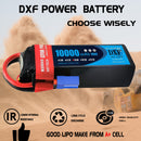 (FR)DXF 4S Lipo Battery 14.8V 10000mAh 100C 200C Deans/T XT90 EC5 for RC 1/8 1/10 Car Truck Tank Models XXMAX 8S Arrama