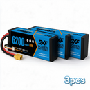 DXF 3S 11.1V 6200mAh 80C Graphene LiPo Hardcase Battery with 10AWG XT90 Plug for 1/8 1/10 RC Car Buggy Truck Boat Drone (1-6 Pack Available)