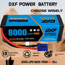(PL)DXF Lipo Battery 4S 15.2V 8000mAh 130C/260C HardCase Lipo Battery for RC HPI HSP 1/8 1/10 Buggy RC Car Truck
