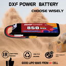 DXF 850mAh 2S 60C 7.6V Lipo Battery Pack for FPV LiPo Battery