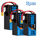 DXF 6S 23.1V 28000mAh 15C Soft Case LiPo Battery with 8AWG Wire for Toy Cars, Boats, UAVs & Drones (1-6 Pack)